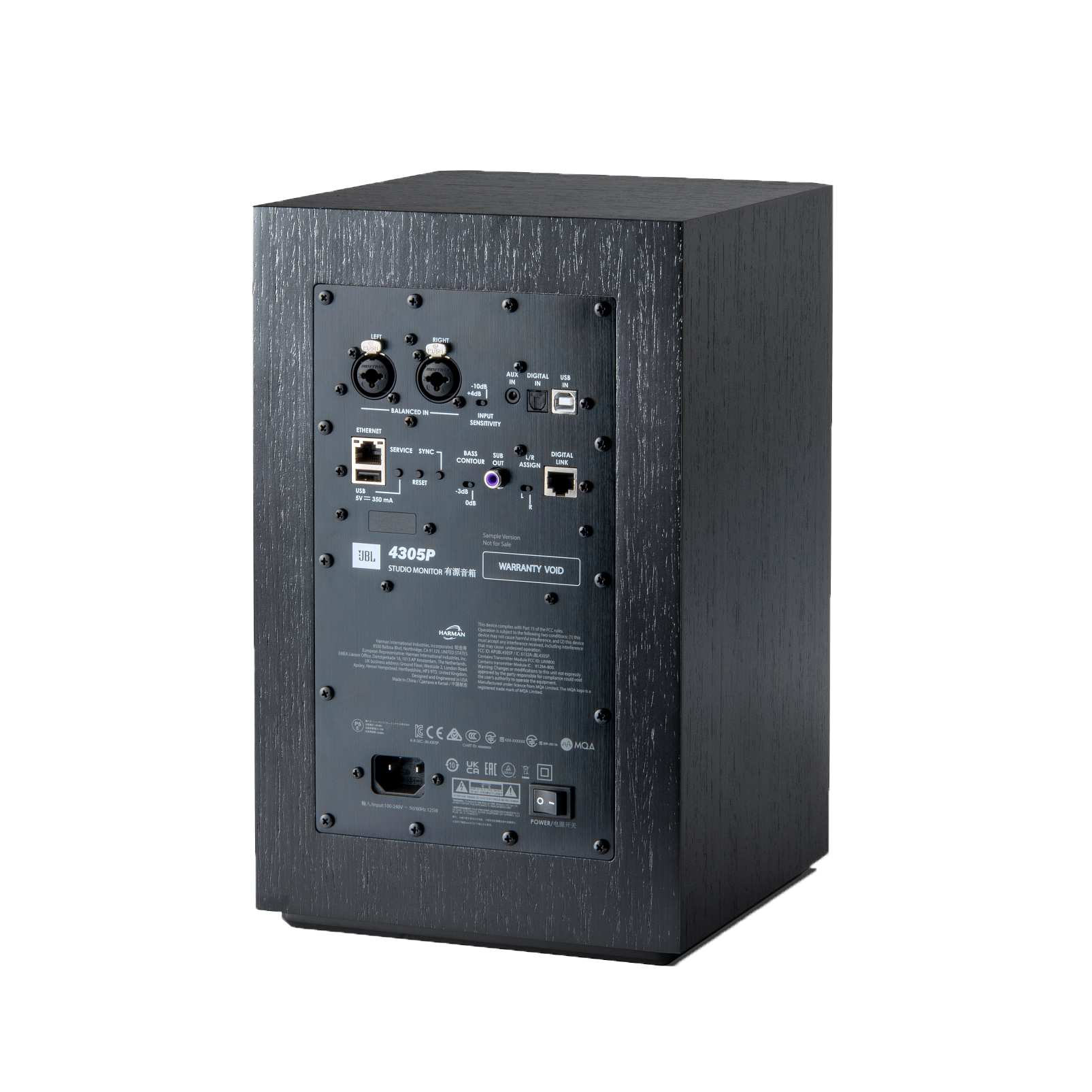 4305P Studio Monitor - Black Walnut - Powered Bookshelf Loudspeaker System - Back